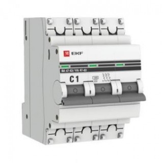 Автоматический выключатель ВА 47-63, 3P 63А (C) 4,5kA EKF PROxima