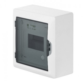 Щит навесной ECO BOX 1x12M, N/PE 2x 6x16+3x10mm2, дымчатая пласт. дверь, белый RAL9003, IP40