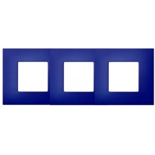 Декоративная накладка на рамку-базу, 3 места, S27Pl, артик синий